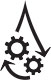 Gears droplet black icon