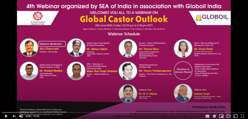 Global Castor Outlook Webinar Schedule