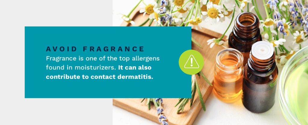 fragrance is one of the top allergens found in moisturizers