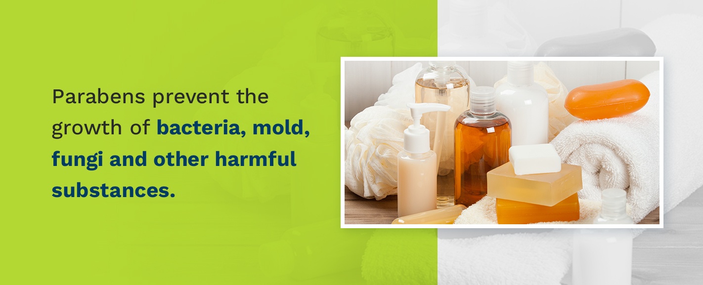 Parabens prevent the growth of bacteria, mold, fungi and other harmful substances