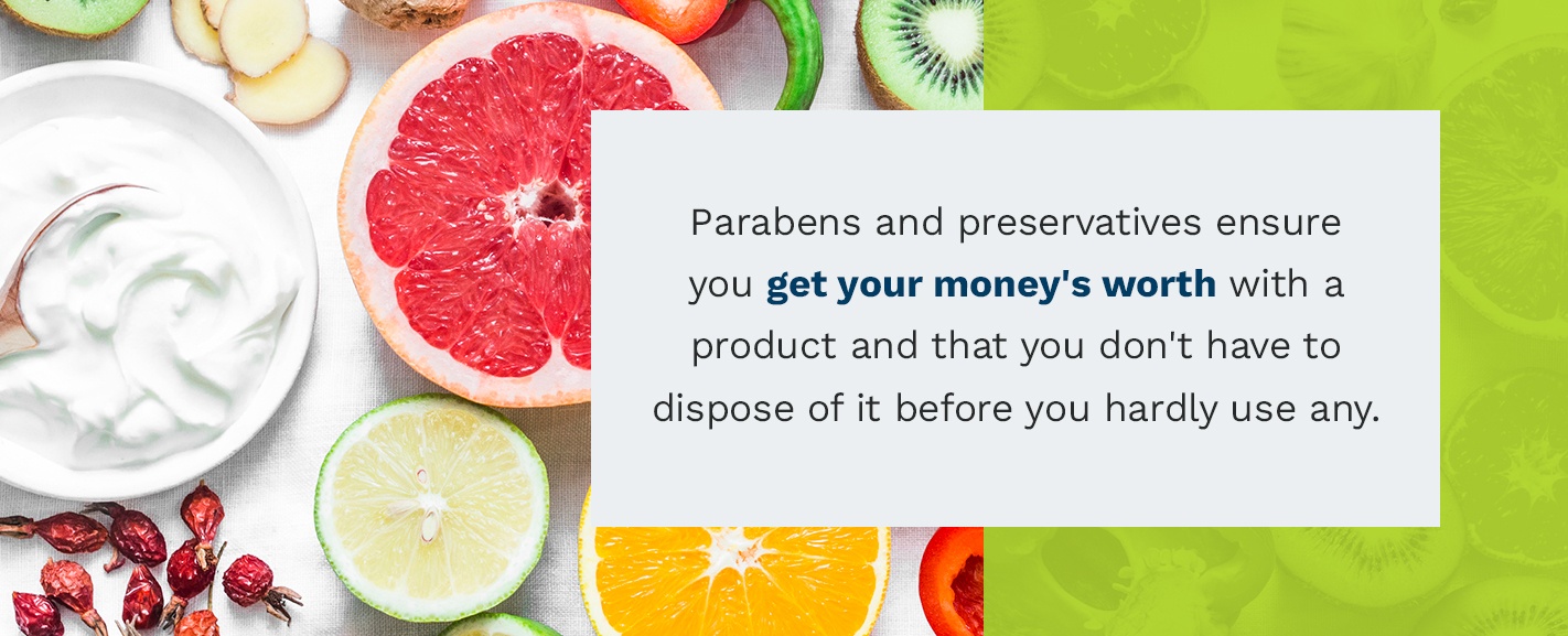 Parabens and preservatives ensure you get your money's worth